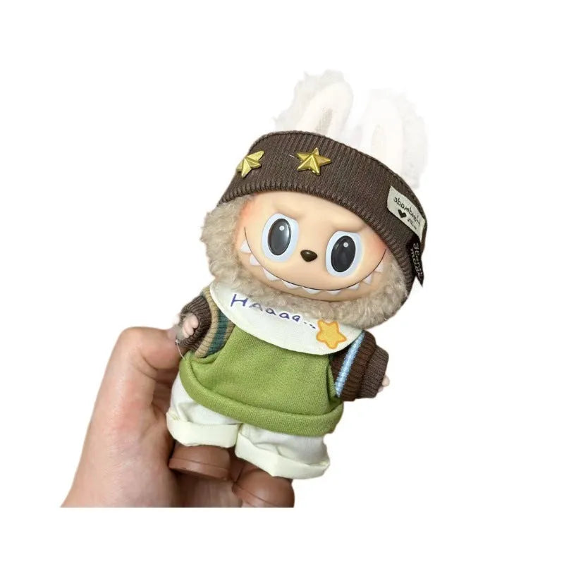 Plastic doll costume for 17cm vinyl figurine with multiple style options and measurement specifications
