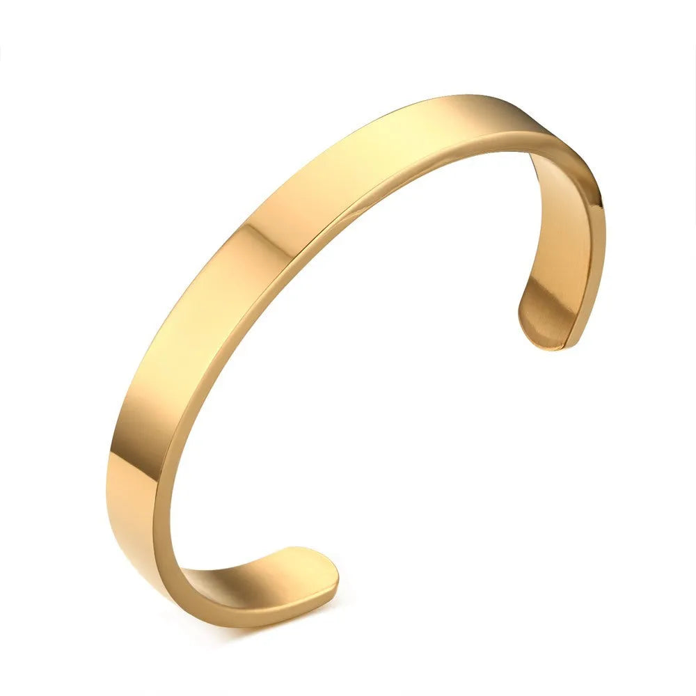 Stainless steel glossy bracelet with drill detail, available in 6mm and 3.9mm widths and multiple colour codes