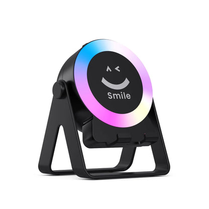 Black or white induction bracket Bluetooth speaker with LED lighting and waterproof construction