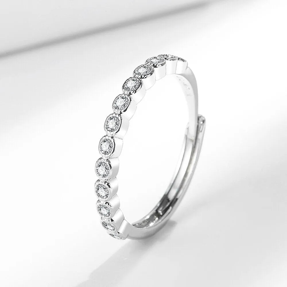 Women's Korean style geometric open mouth ring with diamond tail design in electroplated copper