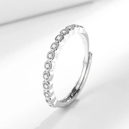 Women's Korean style geometric open mouth ring with diamond tail design in electroplated copper
