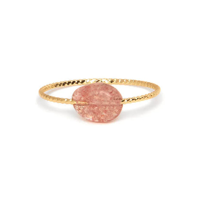 Geometric women's ring with natural agate stone in original design, showing clean lines and contemporary shape