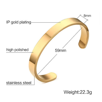 Stainless steel glossy bracelet with drill detail, available in 6mm and 3.9mm widths and multiple colour codes