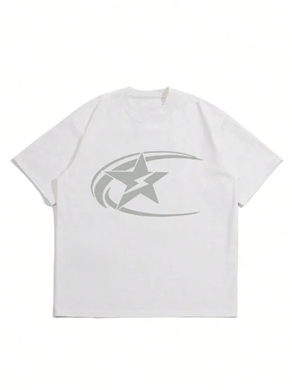 Men's Japanese retro style cotton t-shirt in solid colours with short sleeves