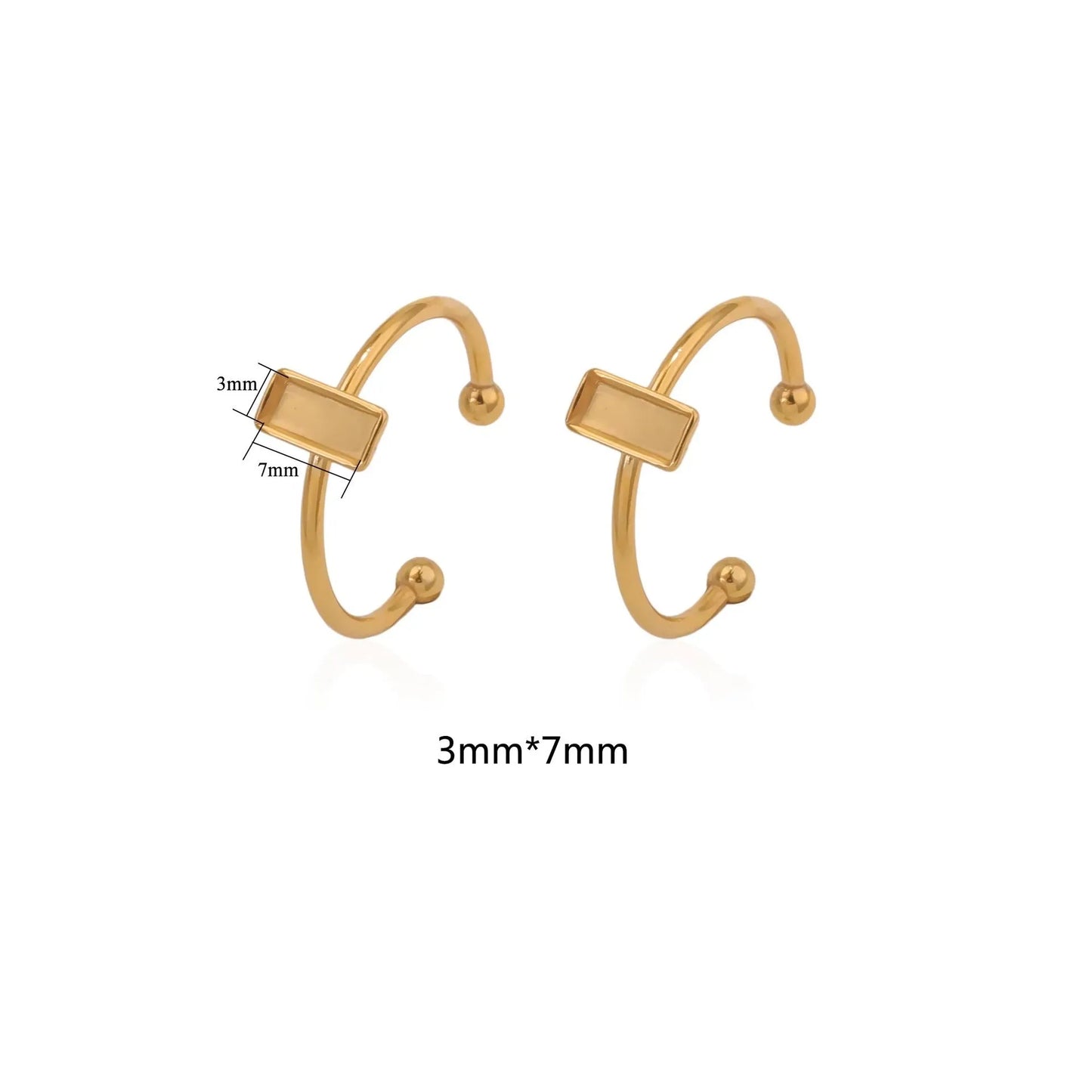 Golden electroplated stainless steel ring setting with totem pattern on ring holder