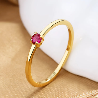 Twin style personalised single diamond fine circle copper women's ring, four colours four sizes