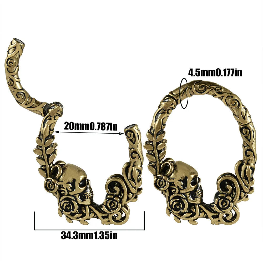Stainless steel totem pattern earrings in electroplated finishes, showing one of fifteen style variations.