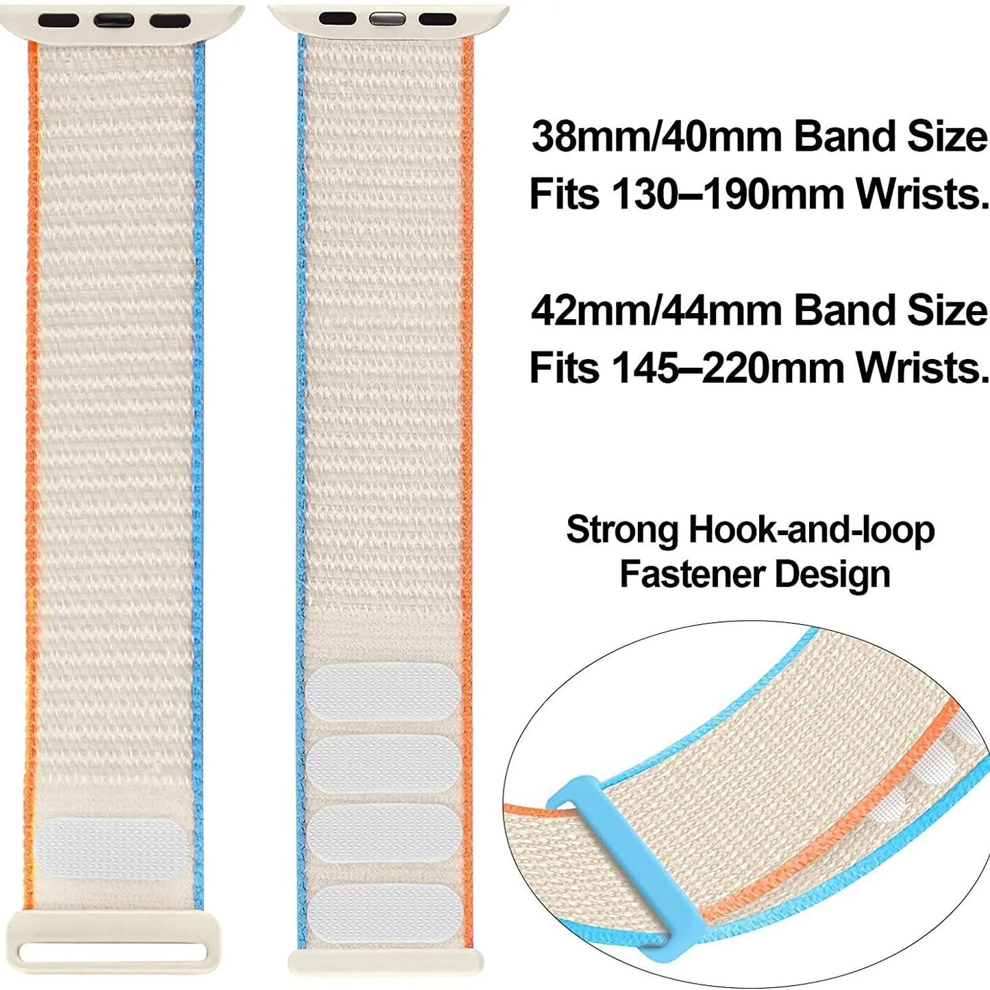 Woven nylon Apple Watch strap in multiple colour options on a watch case