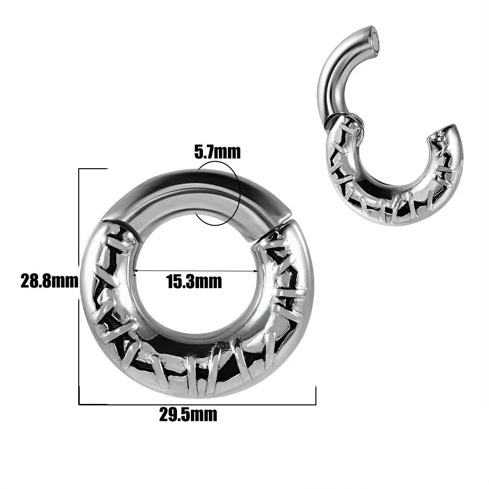 Stainless steel totem pattern earrings in electroplated finishes, showing one of fifteen style variations.