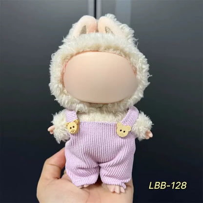 Plastic doll costume for 17cm vinyl figurine with multiple style options and measurement specifications