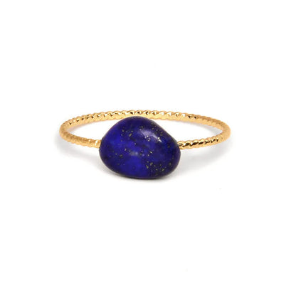 Geometric women's ring with natural agate stone in original design, showing clean lines and contemporary shape
