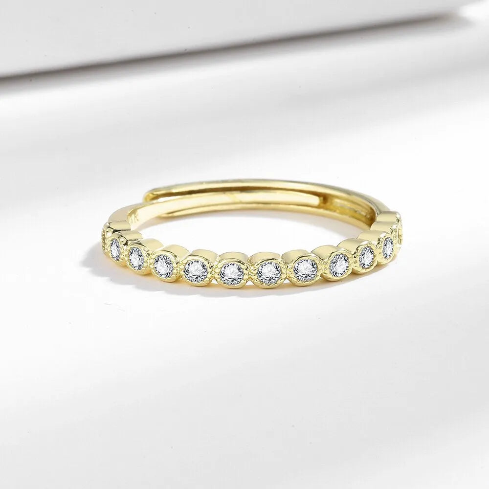 Women's Korean style geometric open mouth ring with diamond tail design in electroplated copper