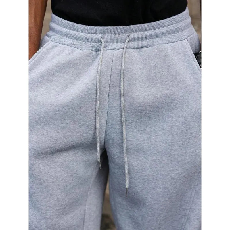 Men's straight-leg high-waist trousers in bamboo fibre fabric with cropped length
