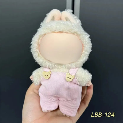 Plastic doll costume for 17cm vinyl figurine with multiple style options and measurement specifications