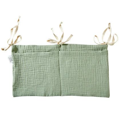 Cotton double layer baby bedside buggy storage bag in selected colour or pattern