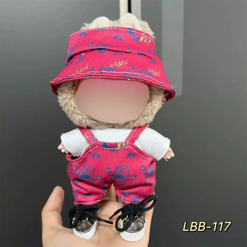 Plastic doll costume for 17cm vinyl figurine with multiple style options and measurement specifications