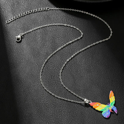 Stainless steel friendship bracelet and necklace set with colour printed inspirational text