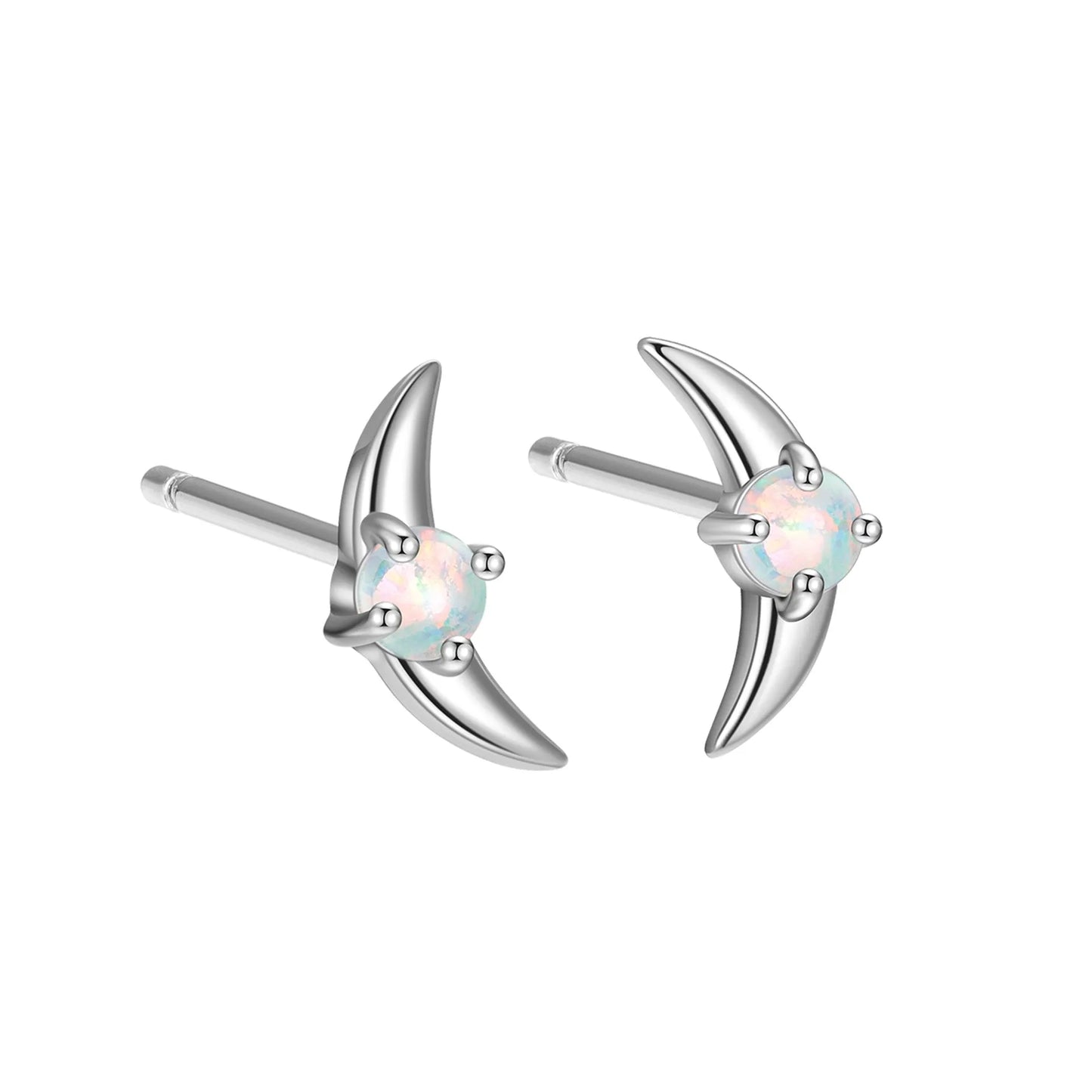 Women's geometric sterling silver earrings with electroplated gold finish and blue crystal stones