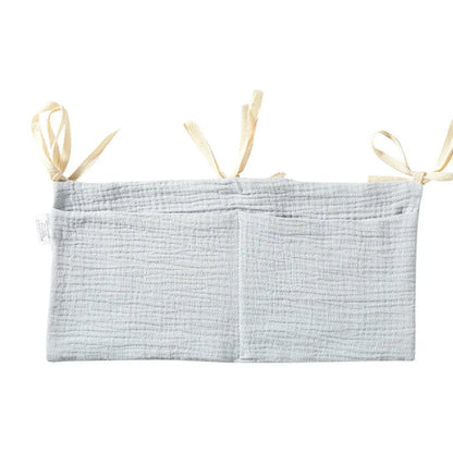 Cotton double layer baby bedside buggy storage bag in selected colour or pattern