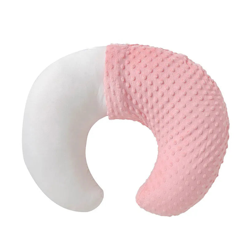 Nursing pillow with integrated milk spill guard in grey colour, showing 45-degree angle and 35cm width for baby support.
