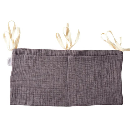 Cotton double layer baby bedside buggy storage bag in selected colour or pattern