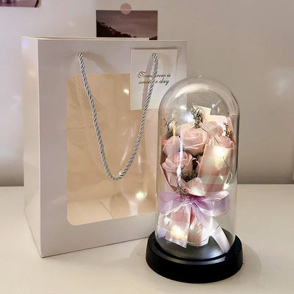 Bionic bouquet artificial flower arrangement in gradient colours for birthday gifts