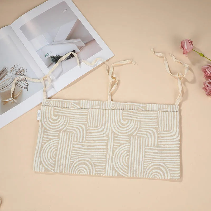 Cotton double layer baby bedside buggy storage bag in selected colour or pattern