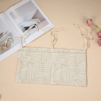 Cotton double layer baby bedside buggy storage bag in selected colour or pattern