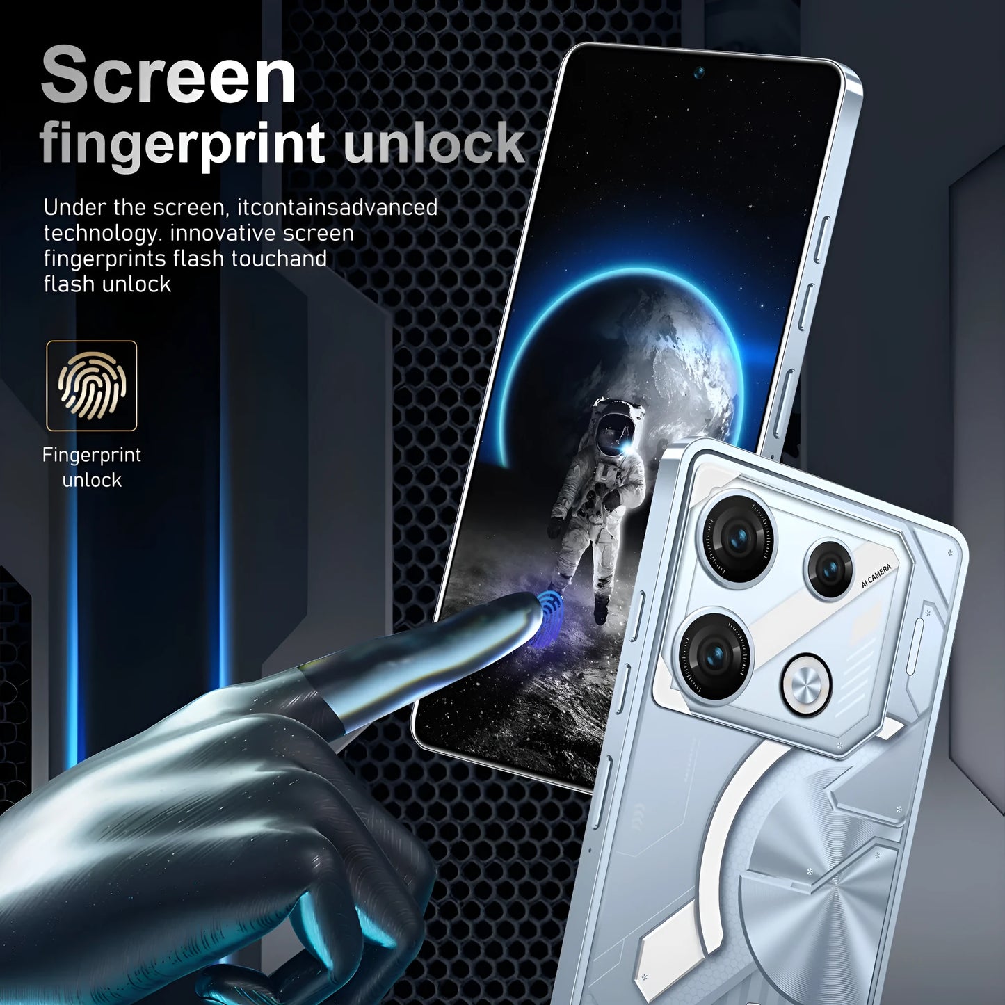 GT10 Pro Android smartphone in Blue or Silver with straight plate design and 4000mAh+ battery