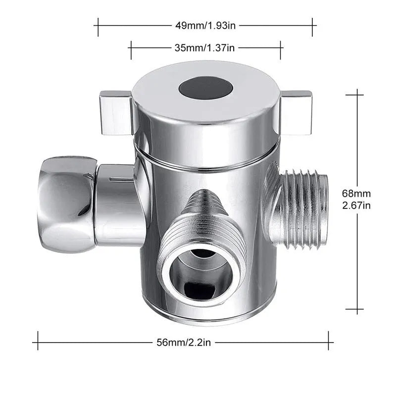 Copper shower water distributor with American bracket system for multiple shower head connections
