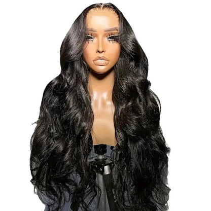 Black big wave wig head cover made from high temperature chemical fiber on lace base