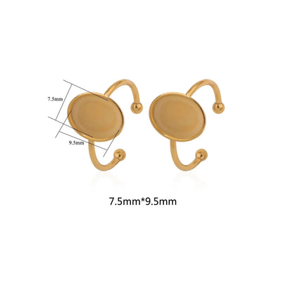 Golden electroplated stainless steel ring setting with totem pattern on ring holder