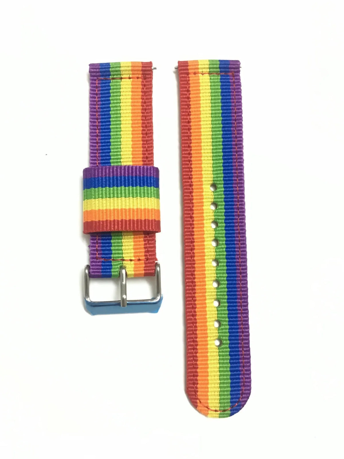 Split nylon watchband for Apple Watch in 38-49mm sizes with rainbow and striped colour options