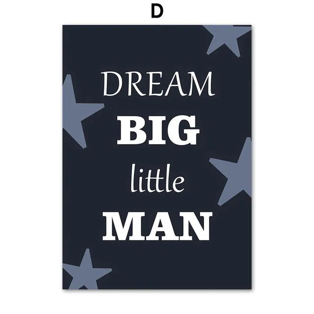 Cartoon illustration of football, basketball and baseball tools on a canvas wall poster for a child's bedroom.