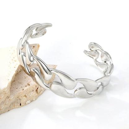 Stainless steel alloy bracelet with adjustable clasp in silver, gunmetal, or dark gunmetal finish