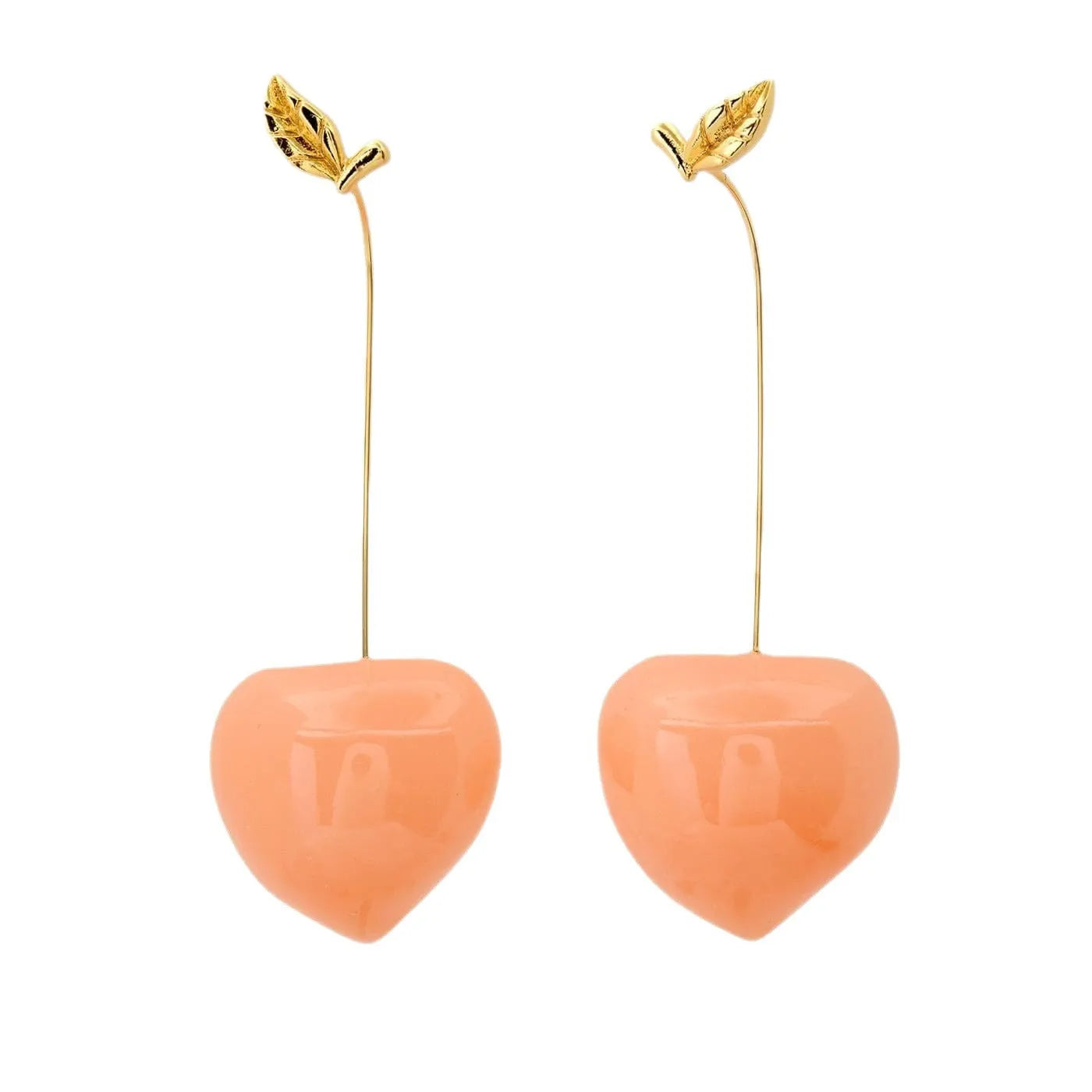Gold plated copper earrings with detailed fruit and vegetable designs in seven colours.