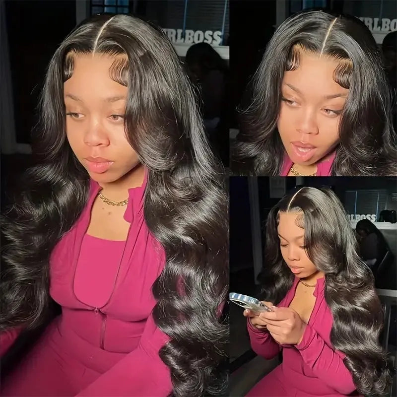 Black big wave wig head cover made from high temperature chemical fiber on lace base