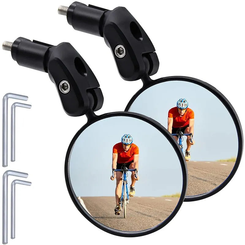 Foldable convex bicycle rearview mirror made from ABS plastic for mountain and road cycling