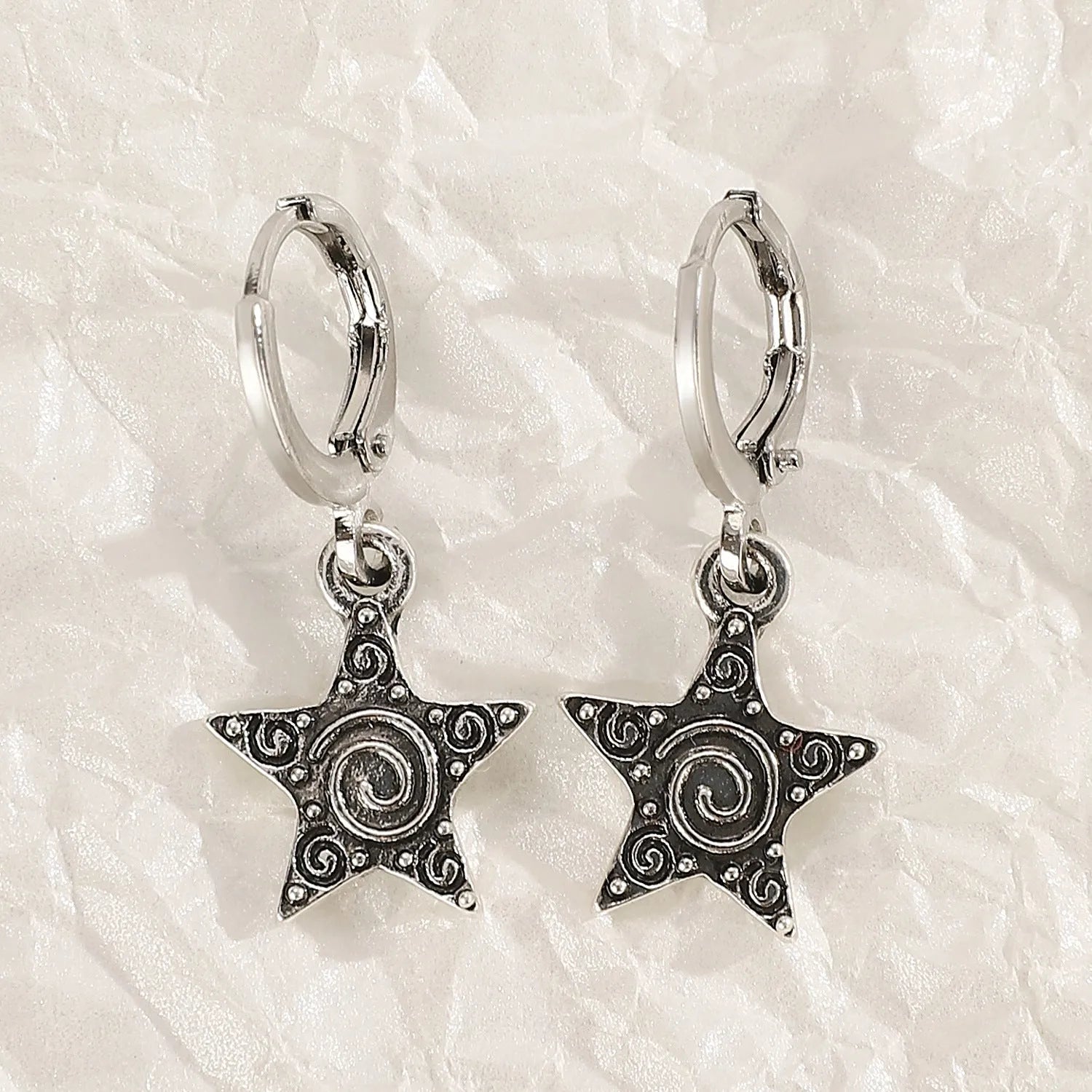 Women's geometric cross crystal drop earrings in alloy with five colour variant options