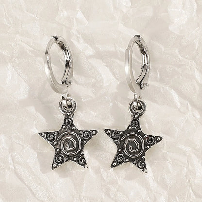 Women's geometric cross crystal drop earrings in alloy with five colour variant options