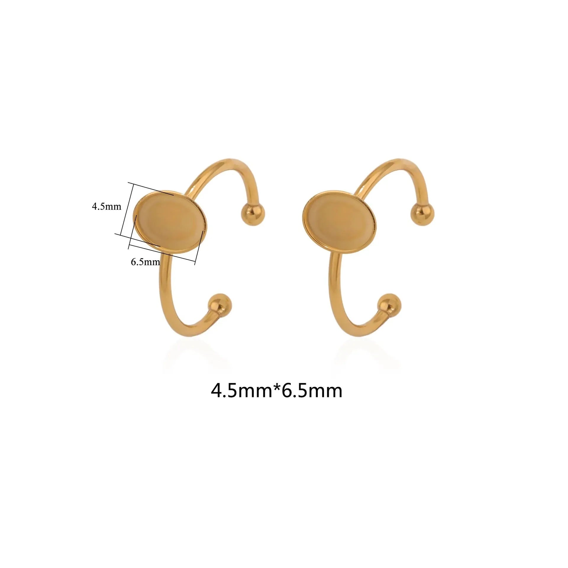 Golden electroplated stainless steel ring setting with totem pattern on ring holder