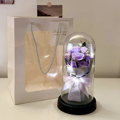 Bionic bouquet artificial flower arrangement in gradient colours for birthday gifts