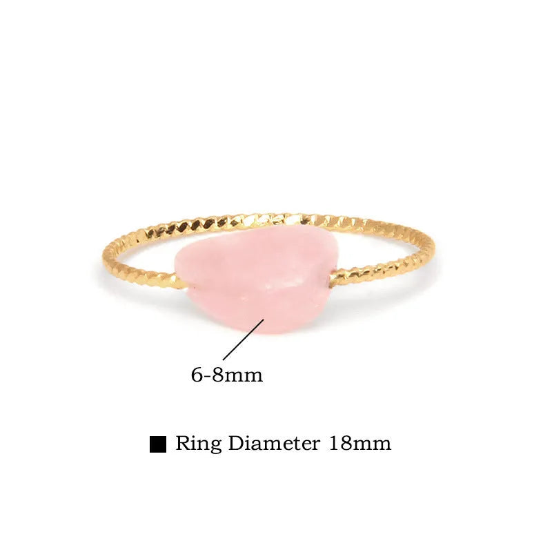 Geometric women's ring with natural agate stone in original design, showing clean lines and contemporary shape