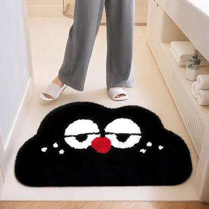 Absorbent bathroom mat with cartoon anime print in Bubur Little Green, size 50x80cm, cashmere-like texture
