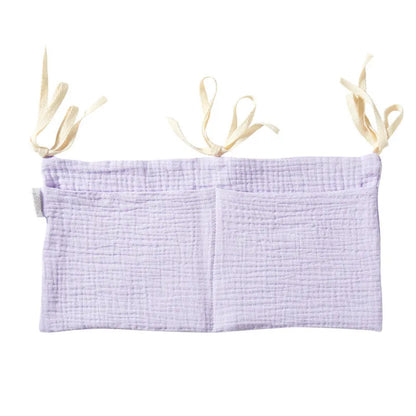 Cotton double layer baby bedside buggy storage bag in selected colour or pattern