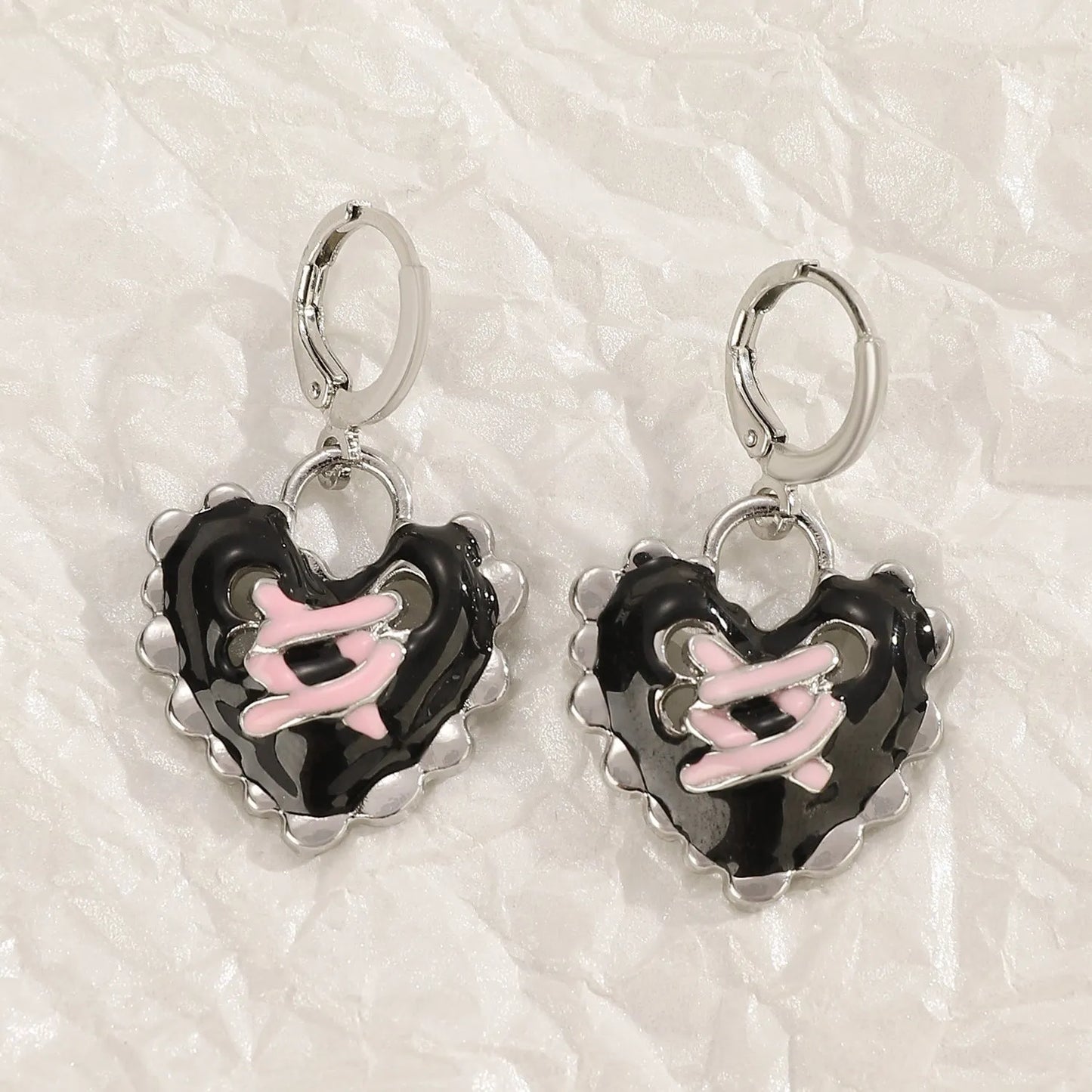 Women's geometric cross crystal drop earrings in alloy with five colour variant options