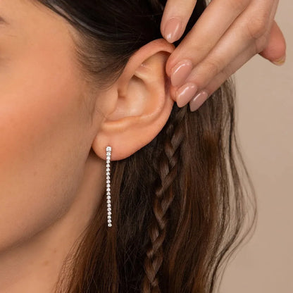 Women's simple geometric zircon earrings in stainless steel with gold or steel colour options