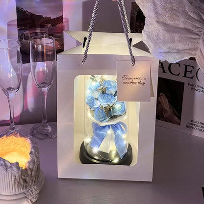 Bionic bouquet artificial flower arrangement in gradient colours for birthday gifts