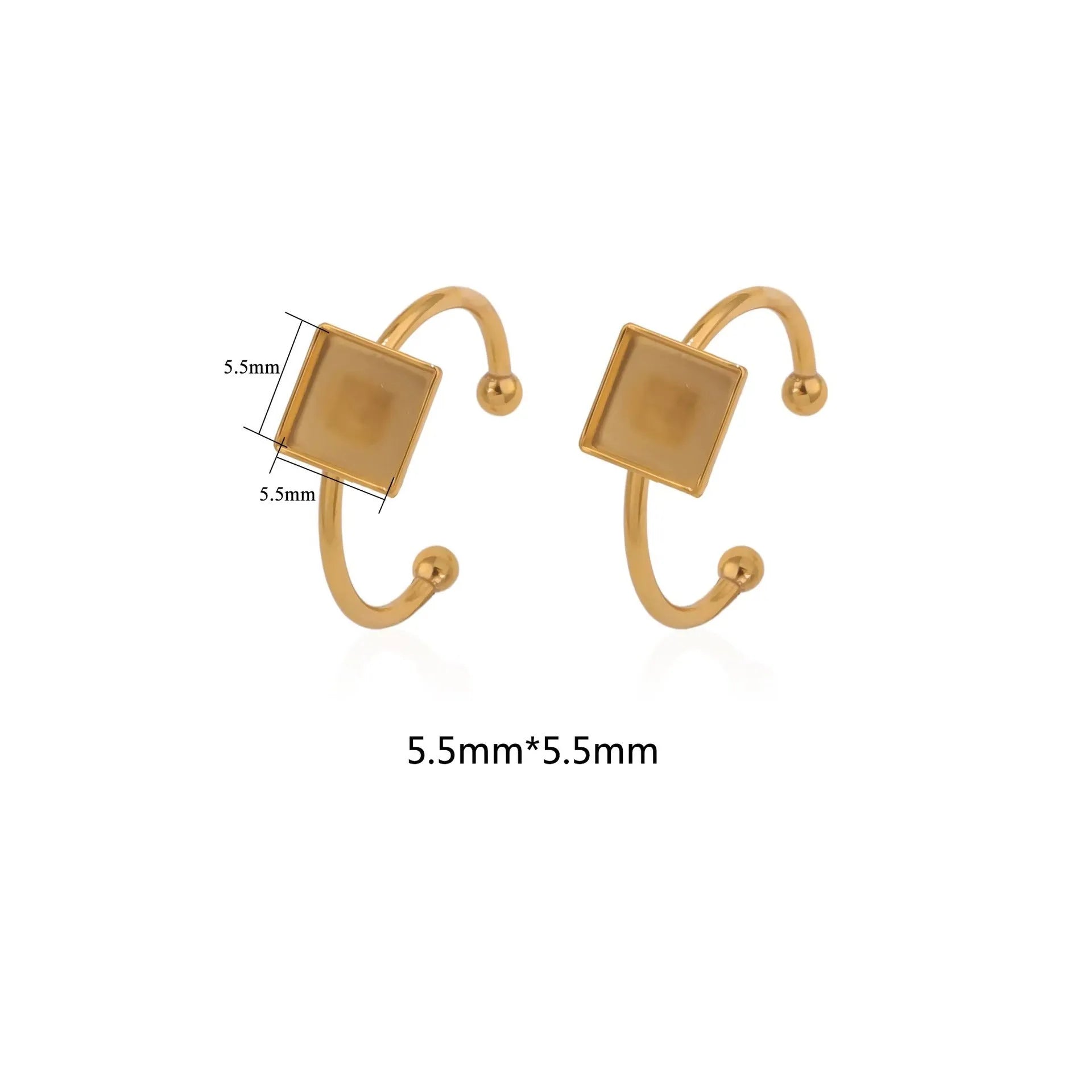 Golden electroplated stainless steel ring setting with totem pattern on ring holder