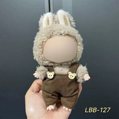 Plastic doll costume for 17cm vinyl figurine with multiple style options and measurement specifications